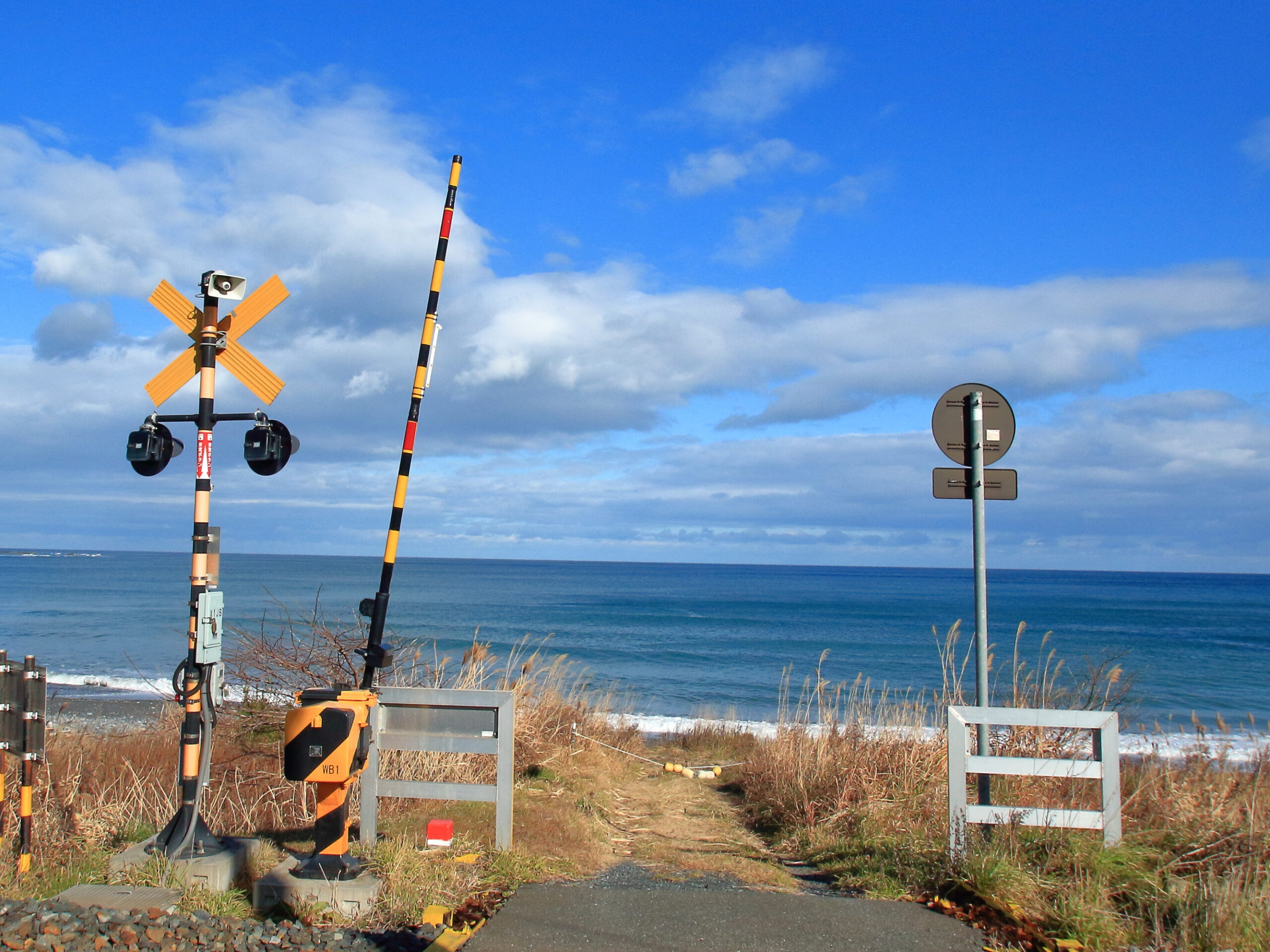 海と踏切