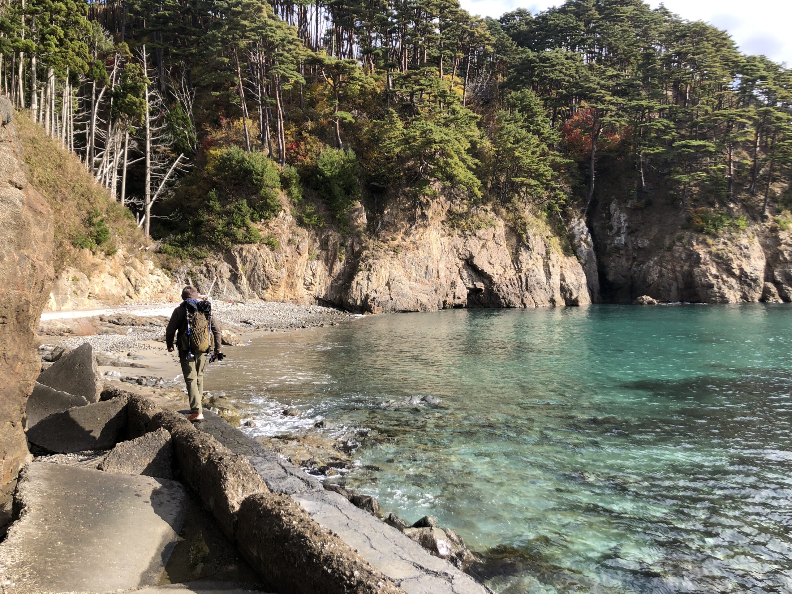 穏やかな干潮時